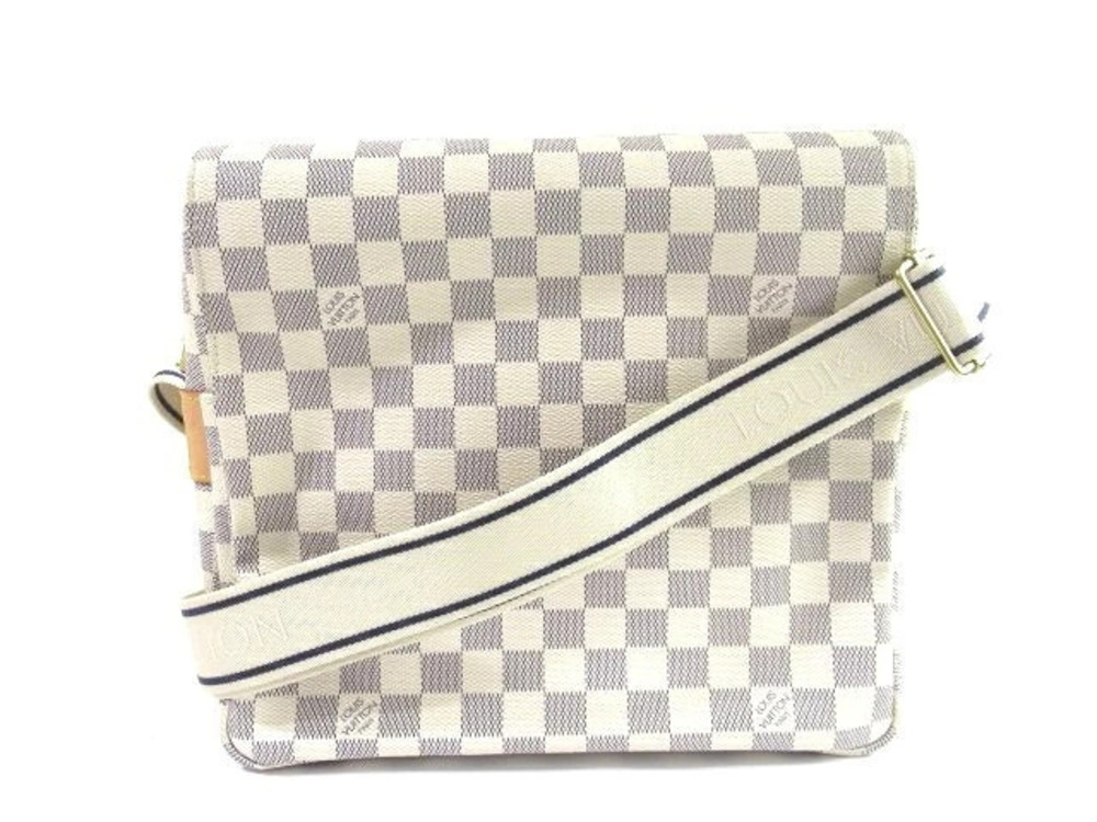 LOUIS VUITTON Damier Azur White Naviglio Shoulder Bag
